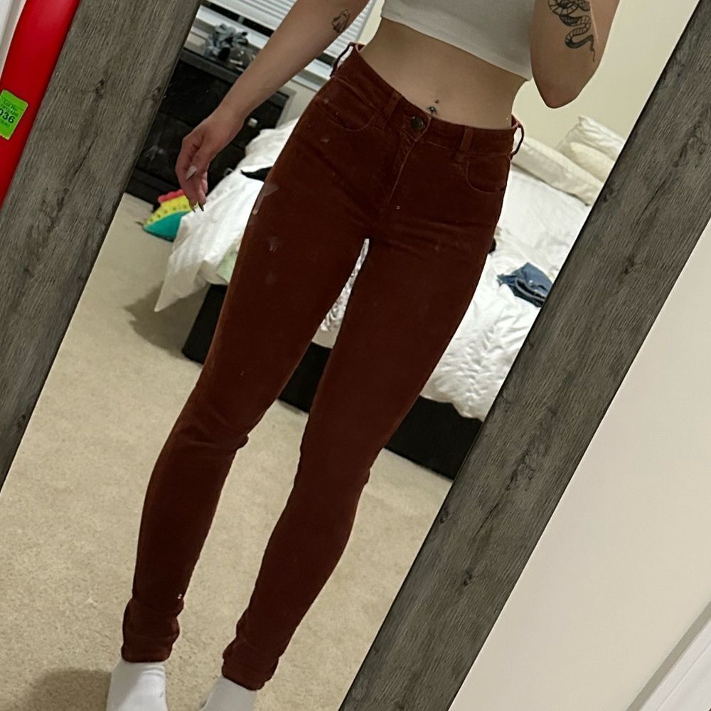 American eagle outfitters burnt orange cordoury 80s pants
